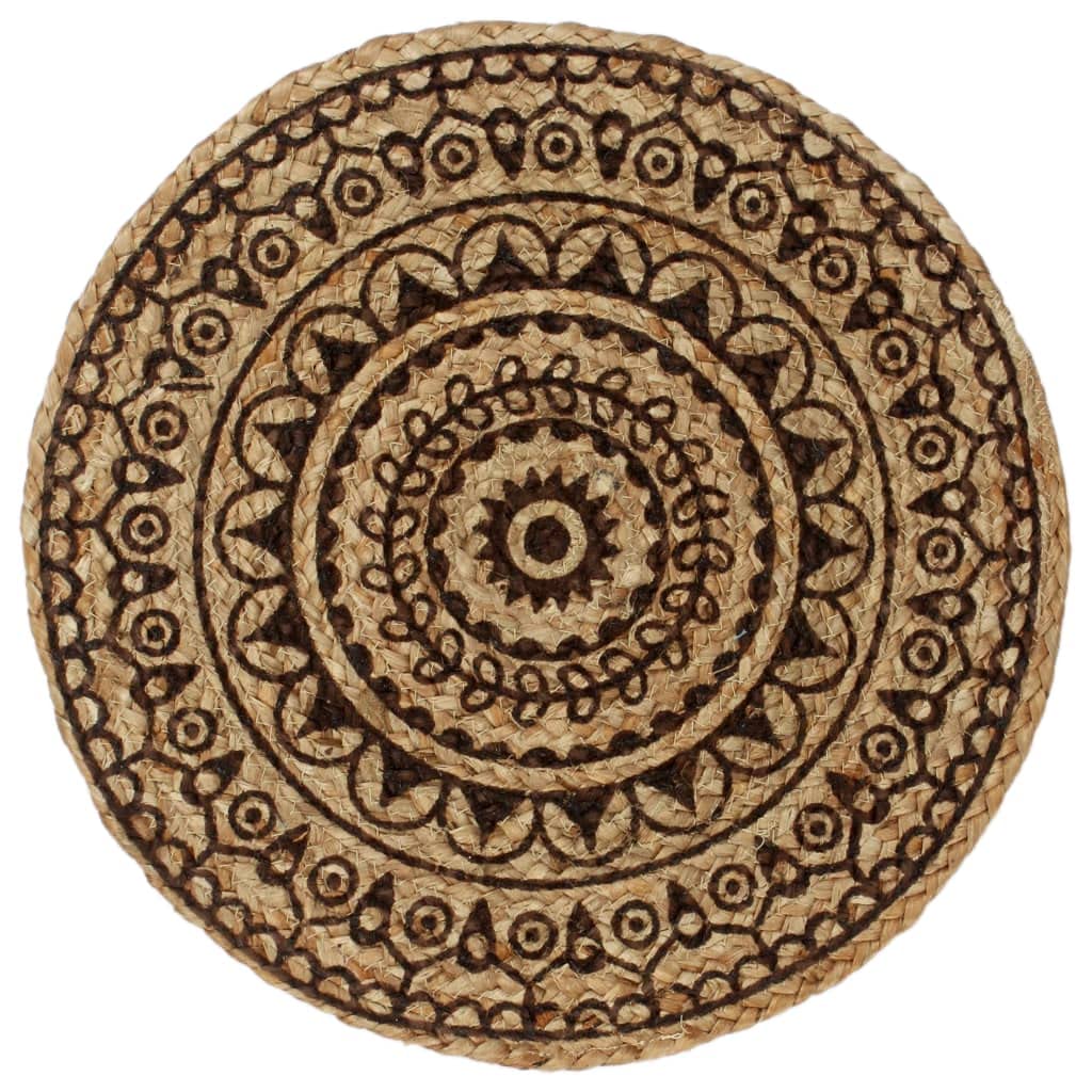 Lot de 6 sets de table ronds 38 cm en jute pour salle à manger, salon