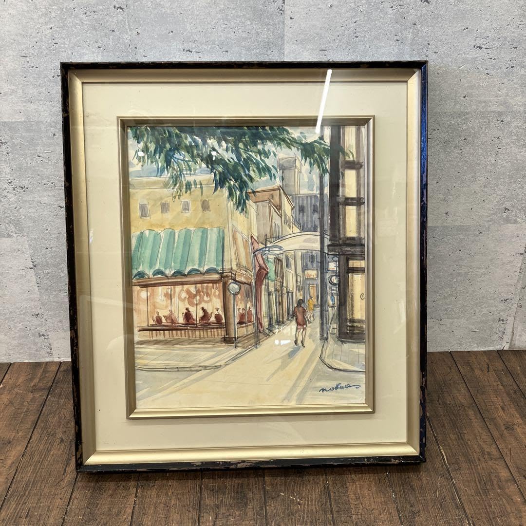 骨董絵画 商店街 油絵