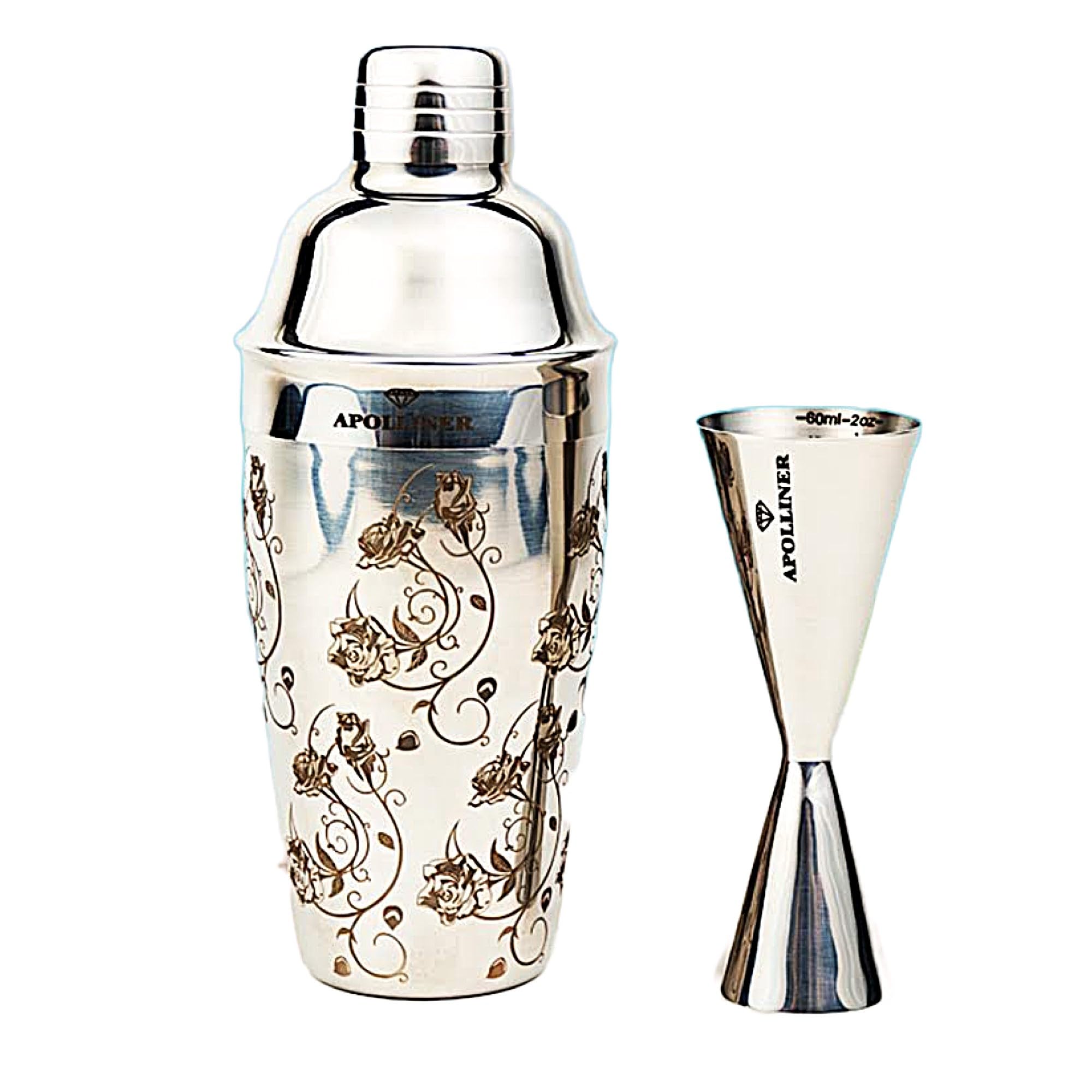 Shaker Cocktail,Shaker e Dosatare Professionale,Kit Barman,Cocktail,Shaker in Acciaio Inox,Kit Cocktail,Set,Bar,Kit Bartender,Attrezzi da Bar,Regalo Casa,Uomo,Donna(4 pezzi)