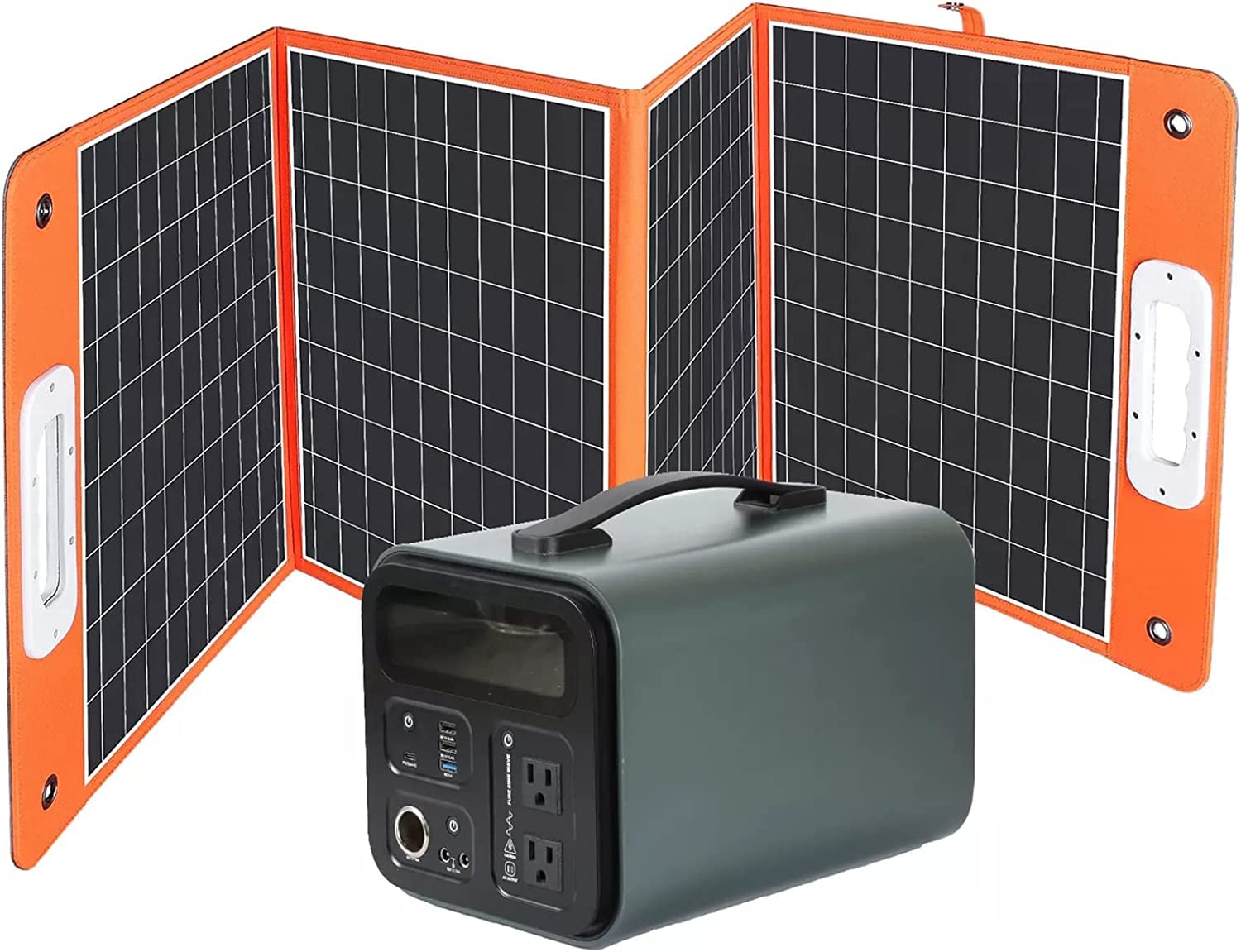 Stazione di Alimentazione Portatile con Pannello Solare da 100 W, 1100 Wh 1200 W Solare, Batteria di Backup per Campeggio, Camper, interruzione di Corrente, Fuori Rete, Emergenza Domestica