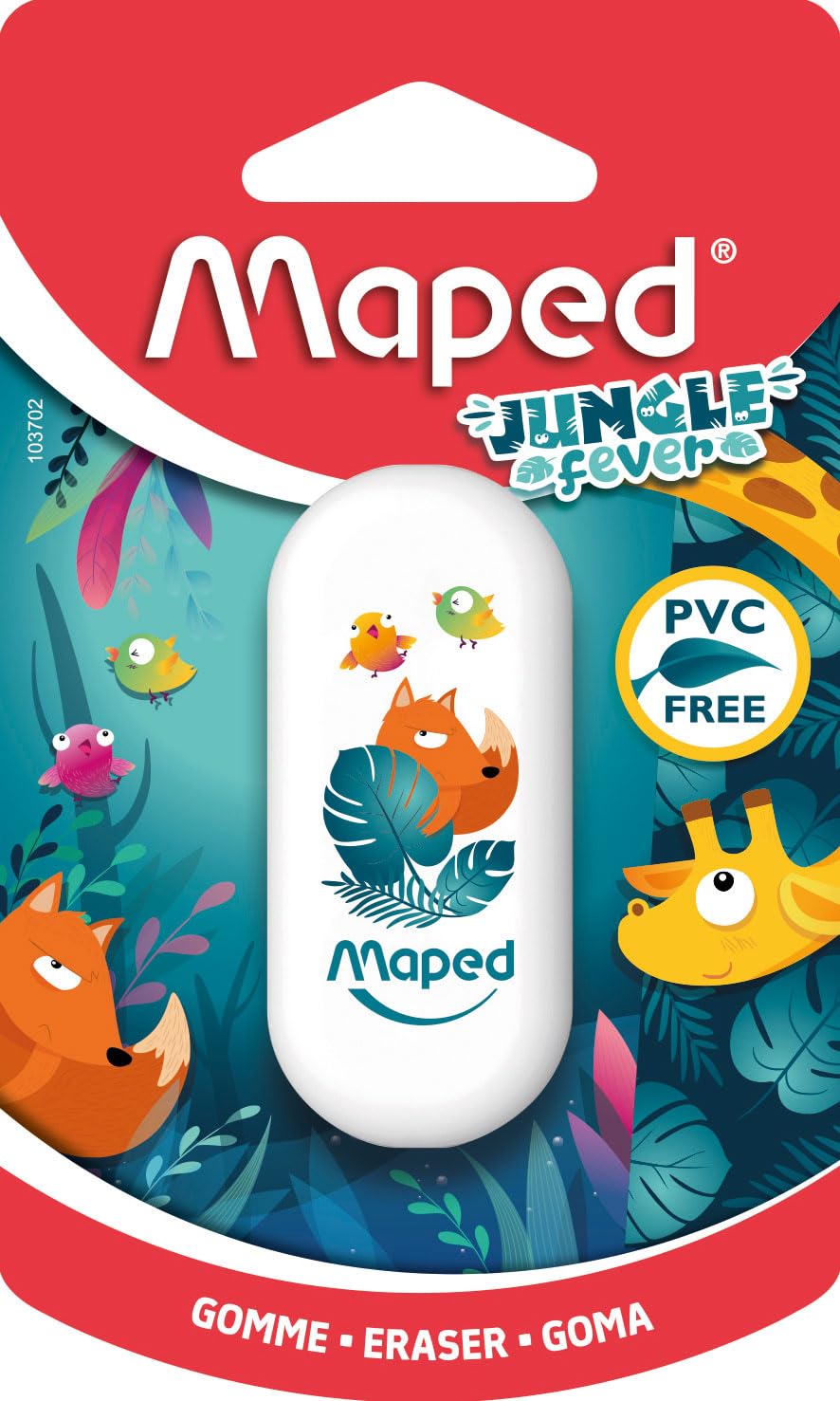 Maped - Jungle Fever Efficient Eraser - Jungle Design - Ideal for Kids