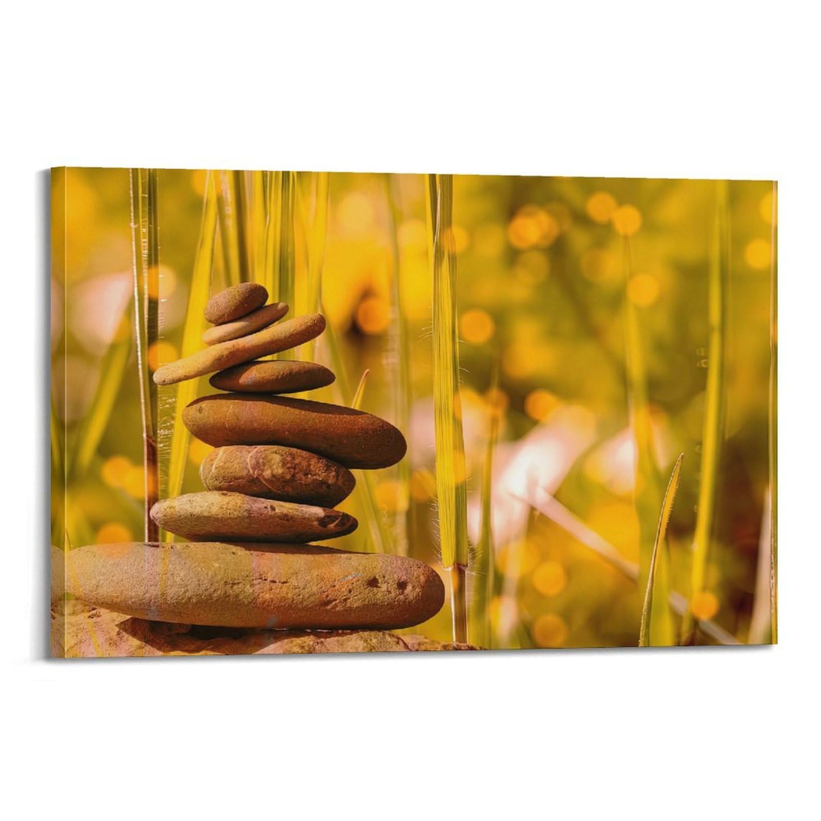 ZSZWHJ Zen Stones Poster Tranquil Stone Meditation Poster Decorative Painting Canvas Wall Posters And Art Picture Print Modern Family Bedroom Decor Posters 24x36inch(60x90cm)