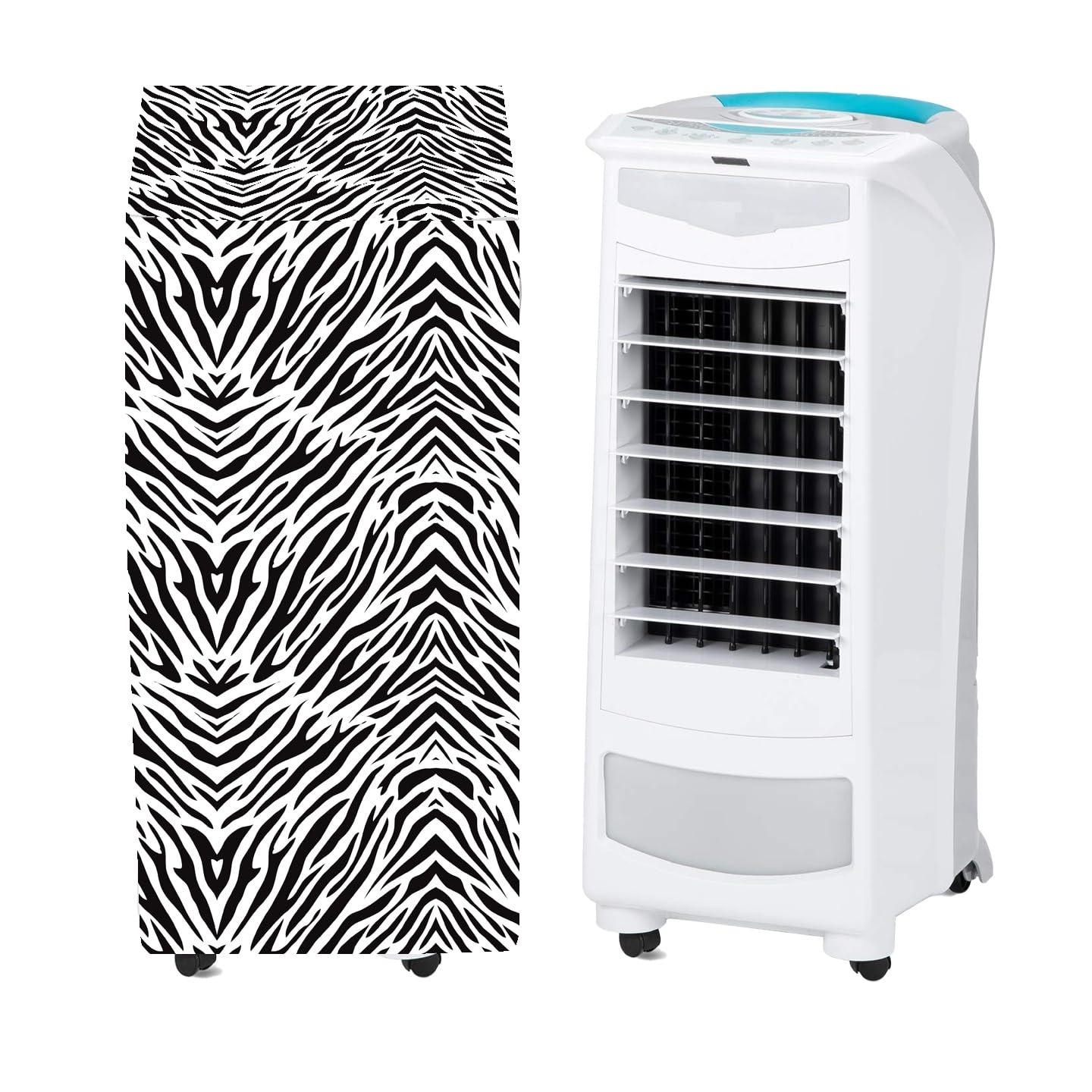 Air Cooler Cover Compatible for Symphony Personal 9 Liter Tower Cooler Green Color Zebra Print-image-37