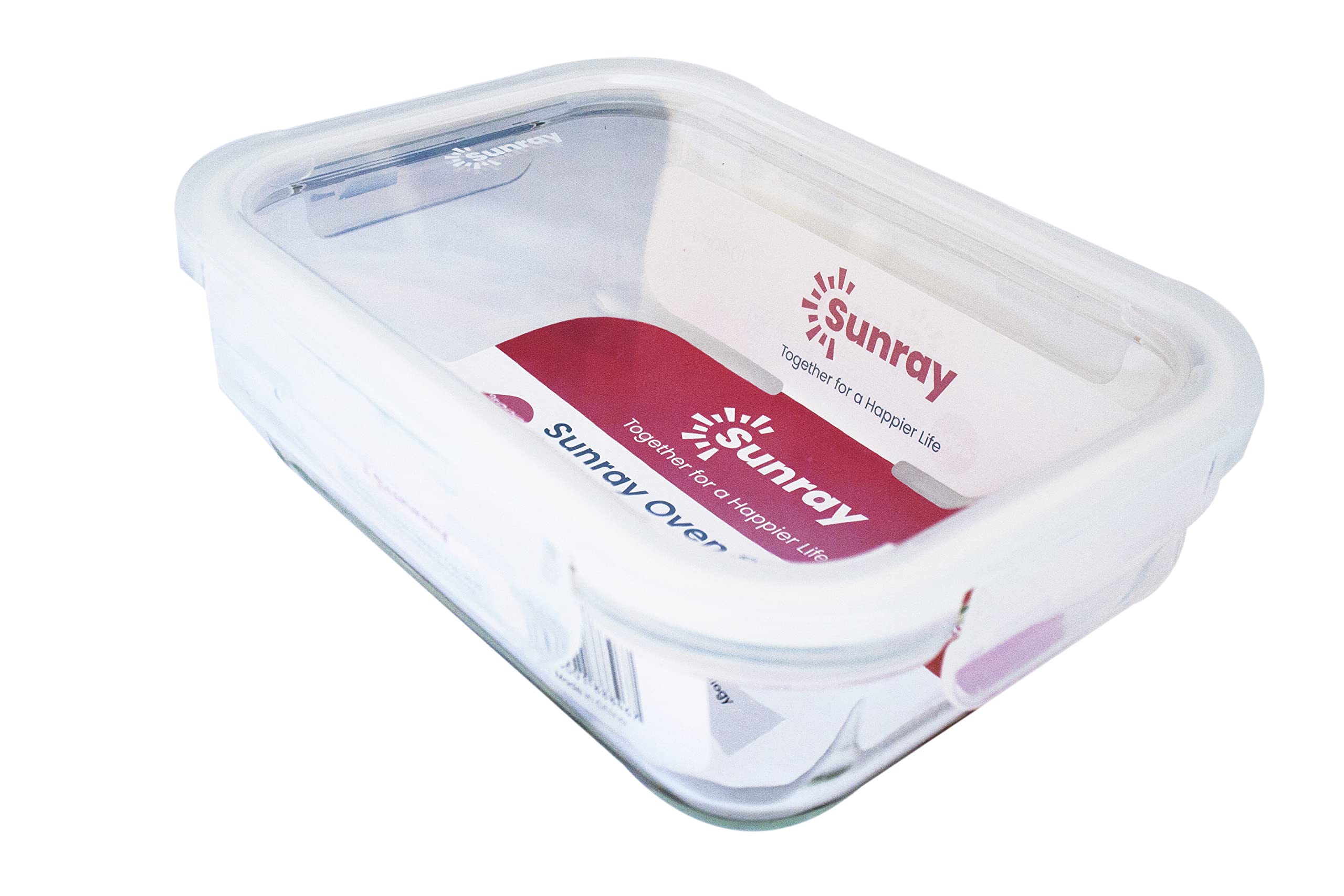 SunrayBorosilicate Glass Rectangular Food Container - 1040ml