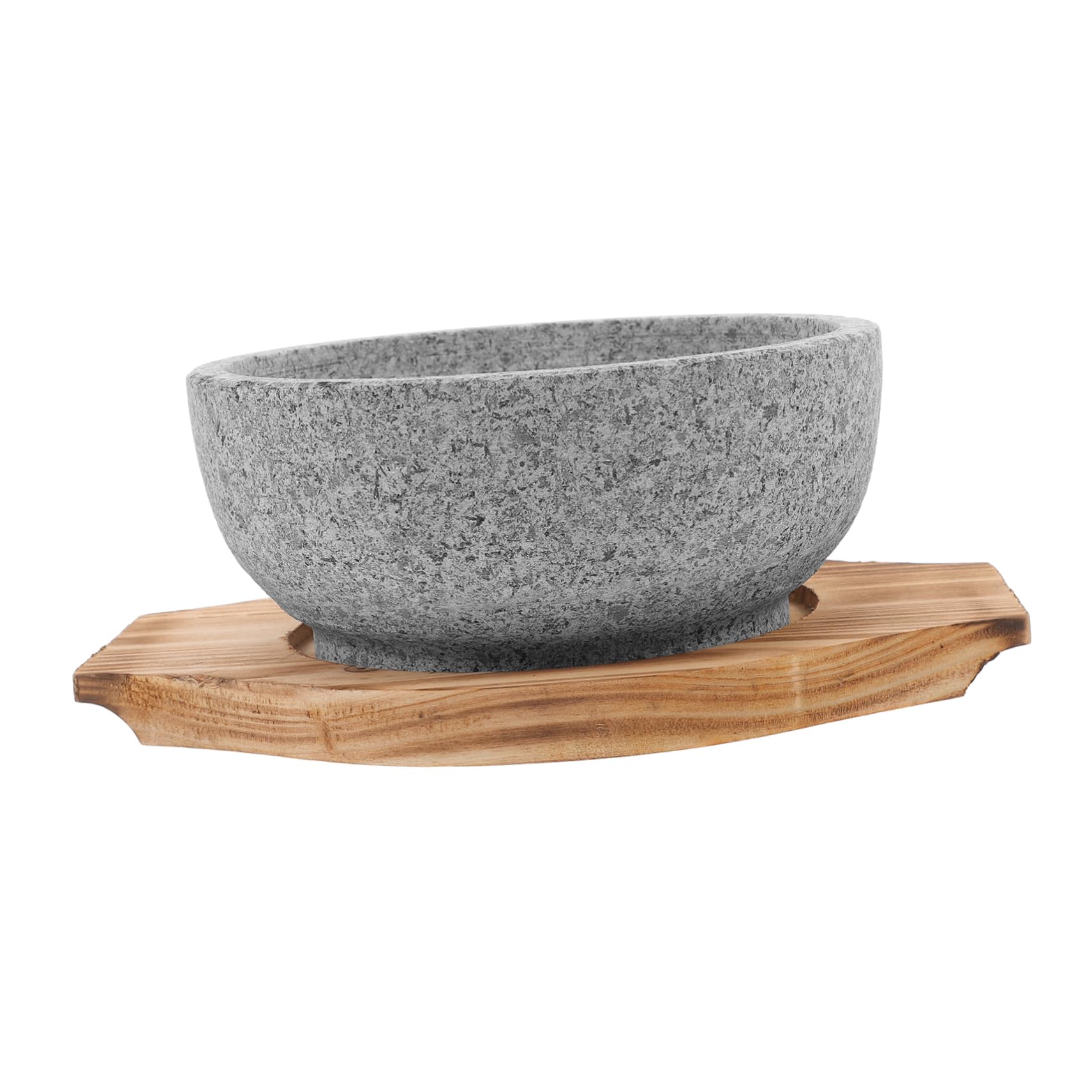 BEBEMOKO 1 Set Korean Style Bibimbap Stone Bowl with Tray Natural Material for Cooking Rice Soup and More Capacity