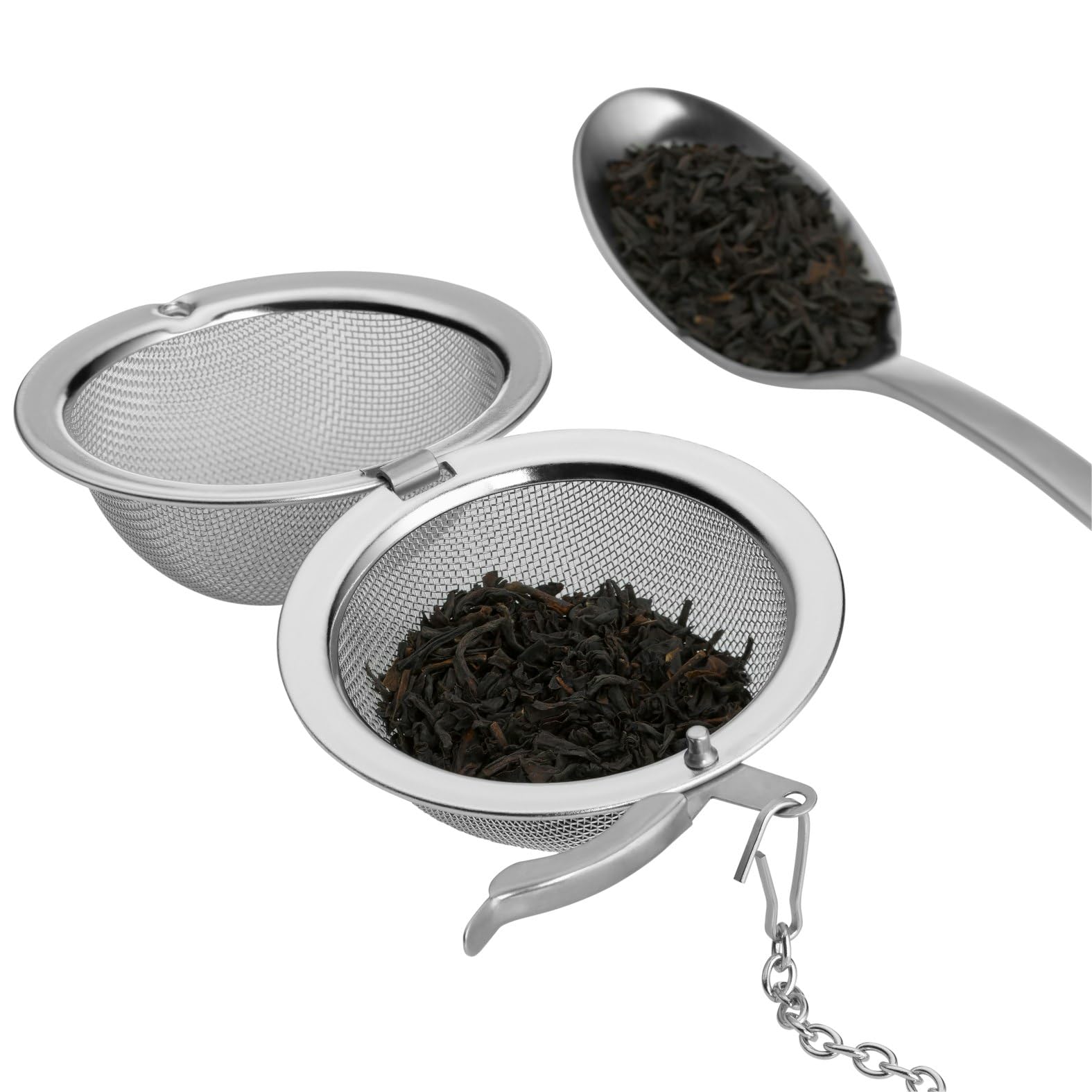 WMF Gourmet Tea Strainer 5 cm, Tea Ball with Chain, Tea Infuser, Spice Strainer, Spice, Polished Cromargan Stainless Steel, Dishwasher Safe