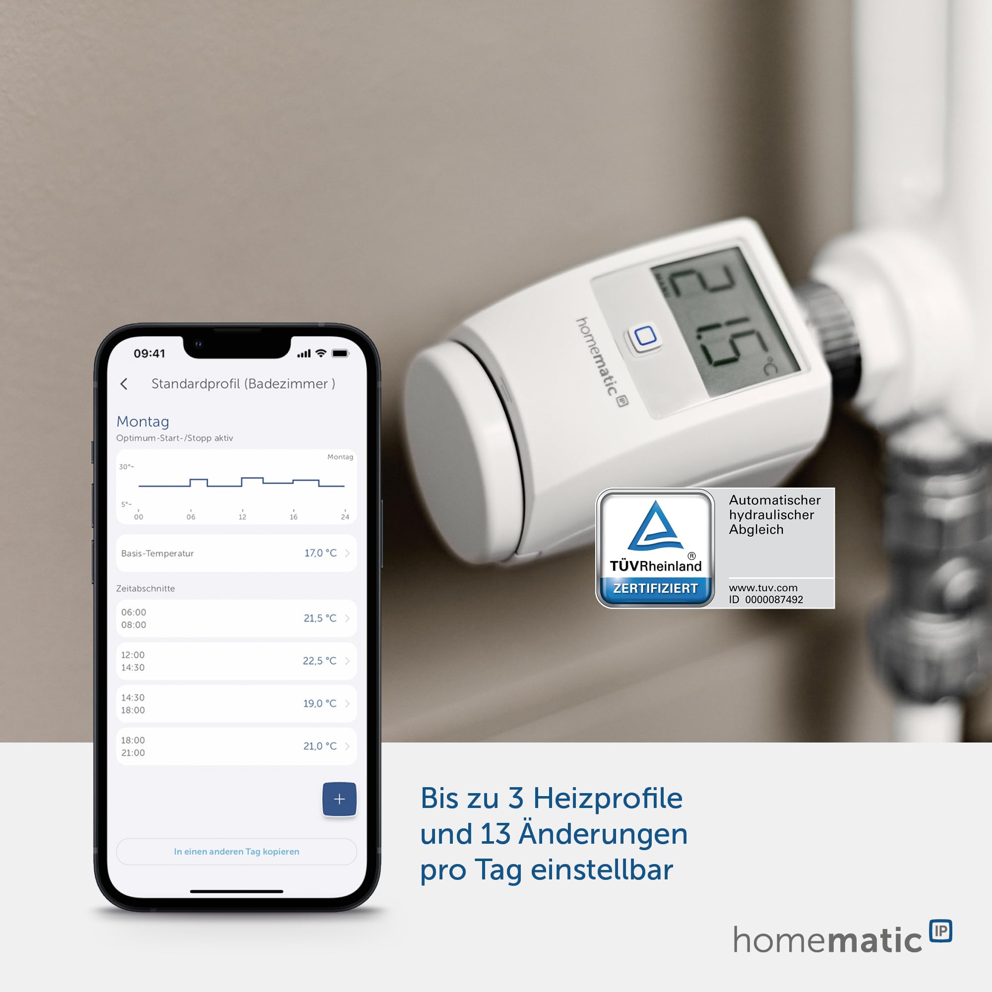 Homematic IP Starterset Mini Verwarmen – Basic, slimme radiatorknopp, intelligente verwarmingsaansturing, additioneel voor aansturing per kamer, werkt met Alexa