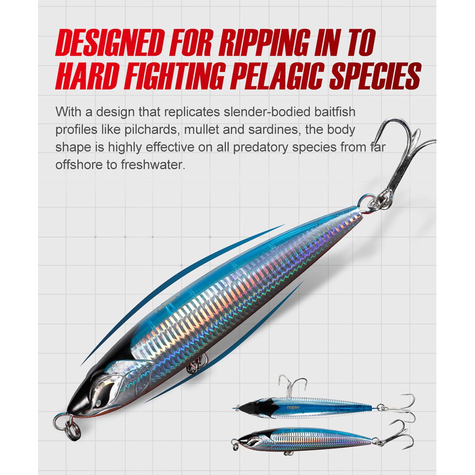 Leurres de pêche 86 g 190 mm appâts durs artificiels hameçons triples appâts de pêche appâts de pêche Crankbait Leurres coulant pour truite de mer