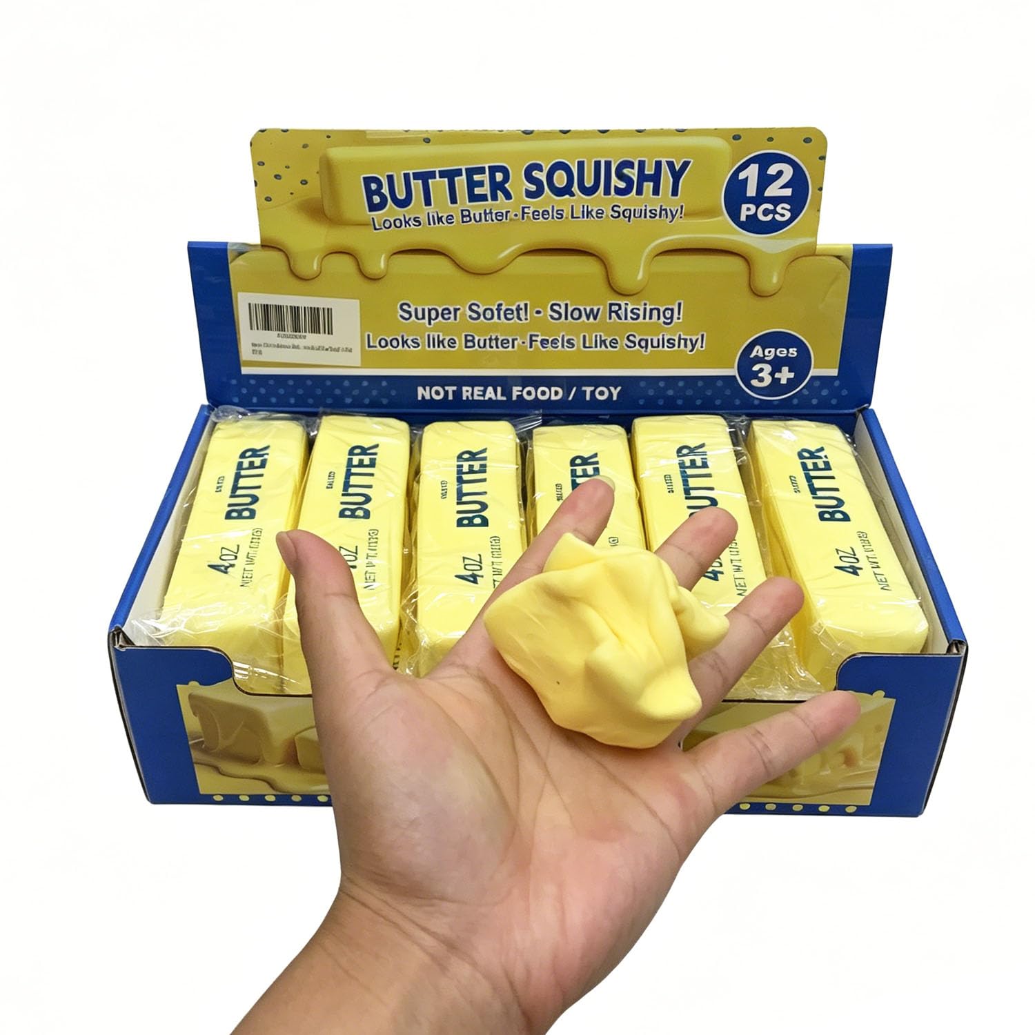 12 Mantequilla Squishy Toys Bundle Yellow Squeeze Soft Stress Relief Slow Rising Office Toy