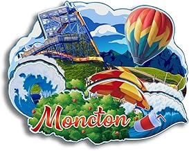 Refrigerator Magnet for Moncton New Brunswick Canada City Travel Souvenir 3D Handmade Wooden Home Decoration Landmark Decorative Fridge Sticker Tourist Collection Gift 113