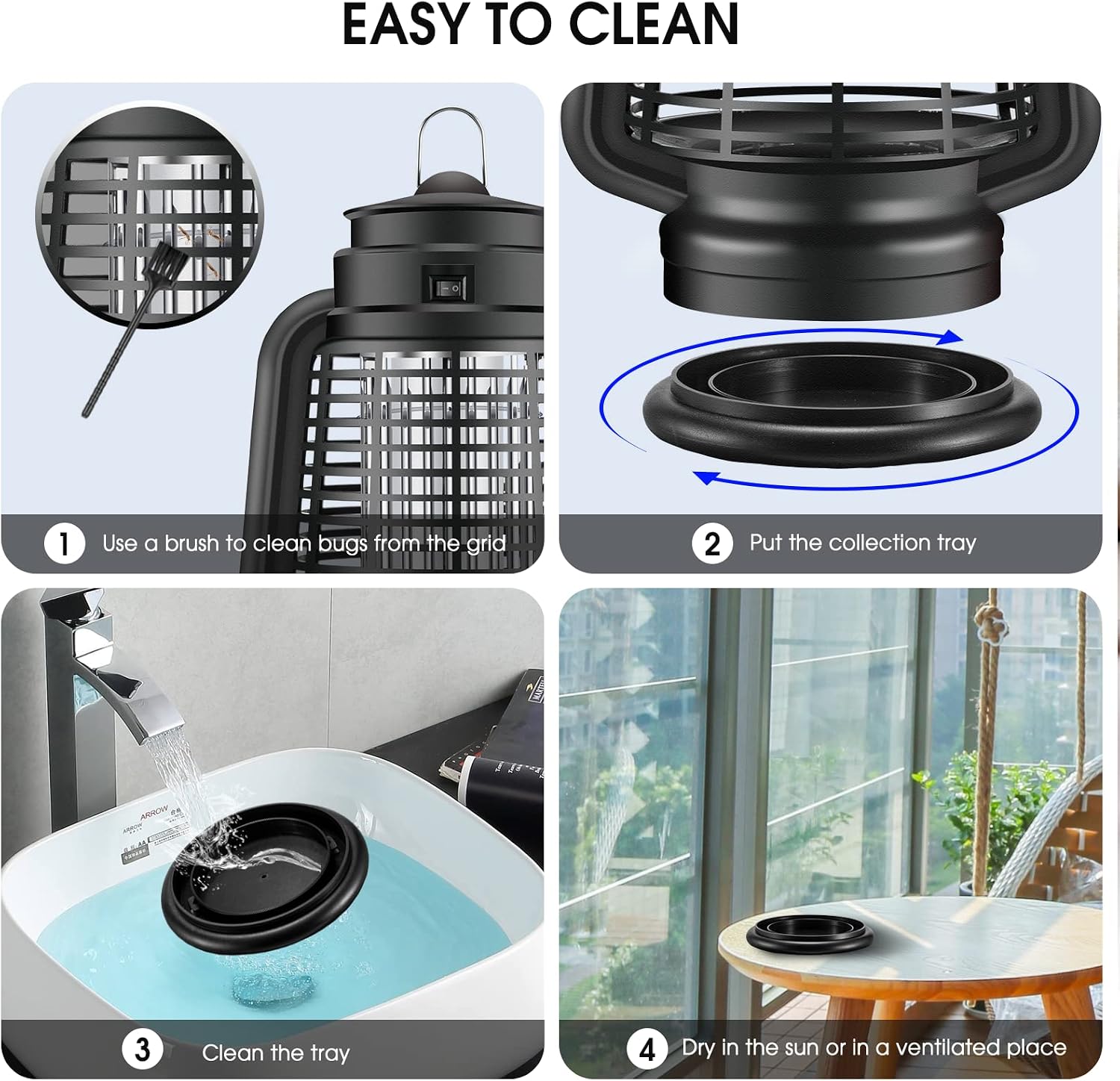ICFPWR Bug Zapper Outdoor, 18W Powerful Electric Fly Traps Outdoor for Patio Backyard and Home, 4200V Mosquito Zapper Bug Zapper Indoor for Mosquitoes Flies Bugs