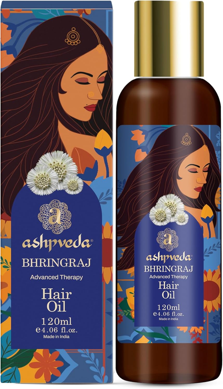 Blissful Bhringraj Head Massage Hair Oil | Essential Ayurvedic Herb Enriched Hair Oils for Headache Relaxation & Stress | Natural Hair Growth & Shine (100 ml)