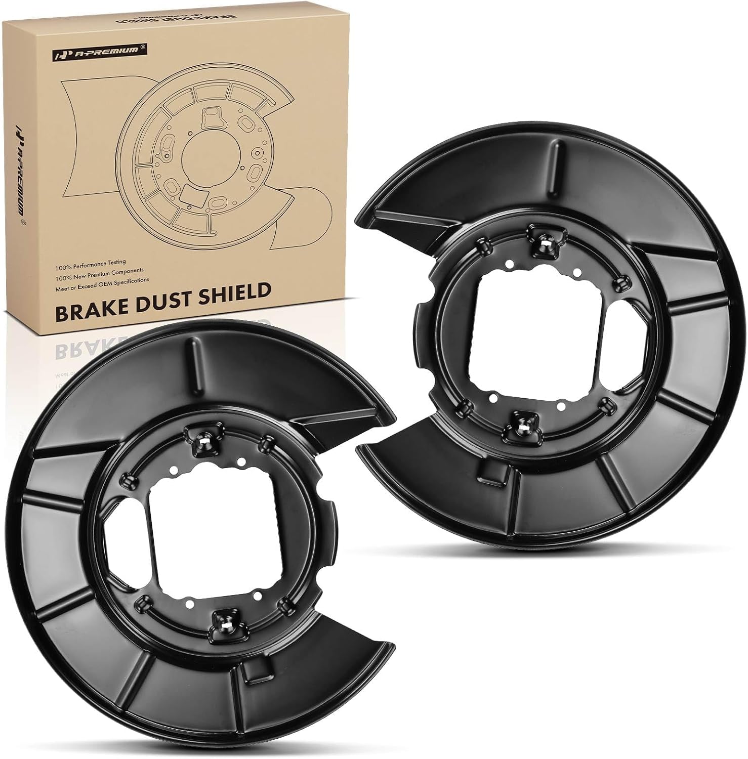 A-Premium Rear Driver and Passenger Side Brake Dust Shield Compatible with Select BMW Models - E53 Series X5 2000-2006 - Replace# 34216750386, 2-PC Set