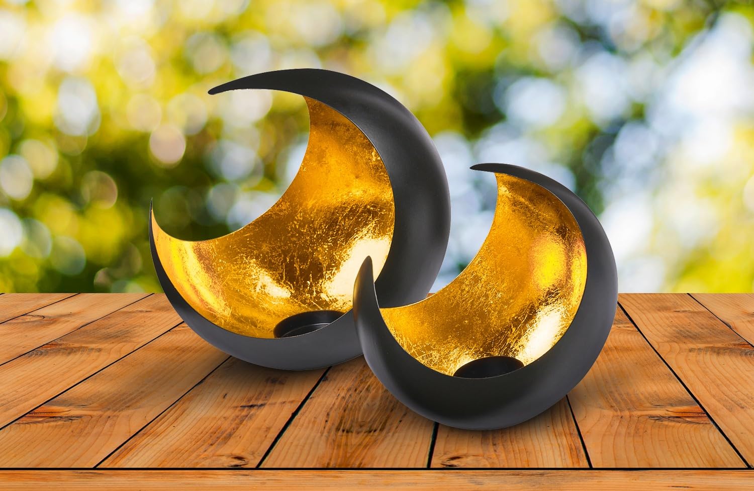 Juego de 2 farolillos de jardín Vintage «Moon»
