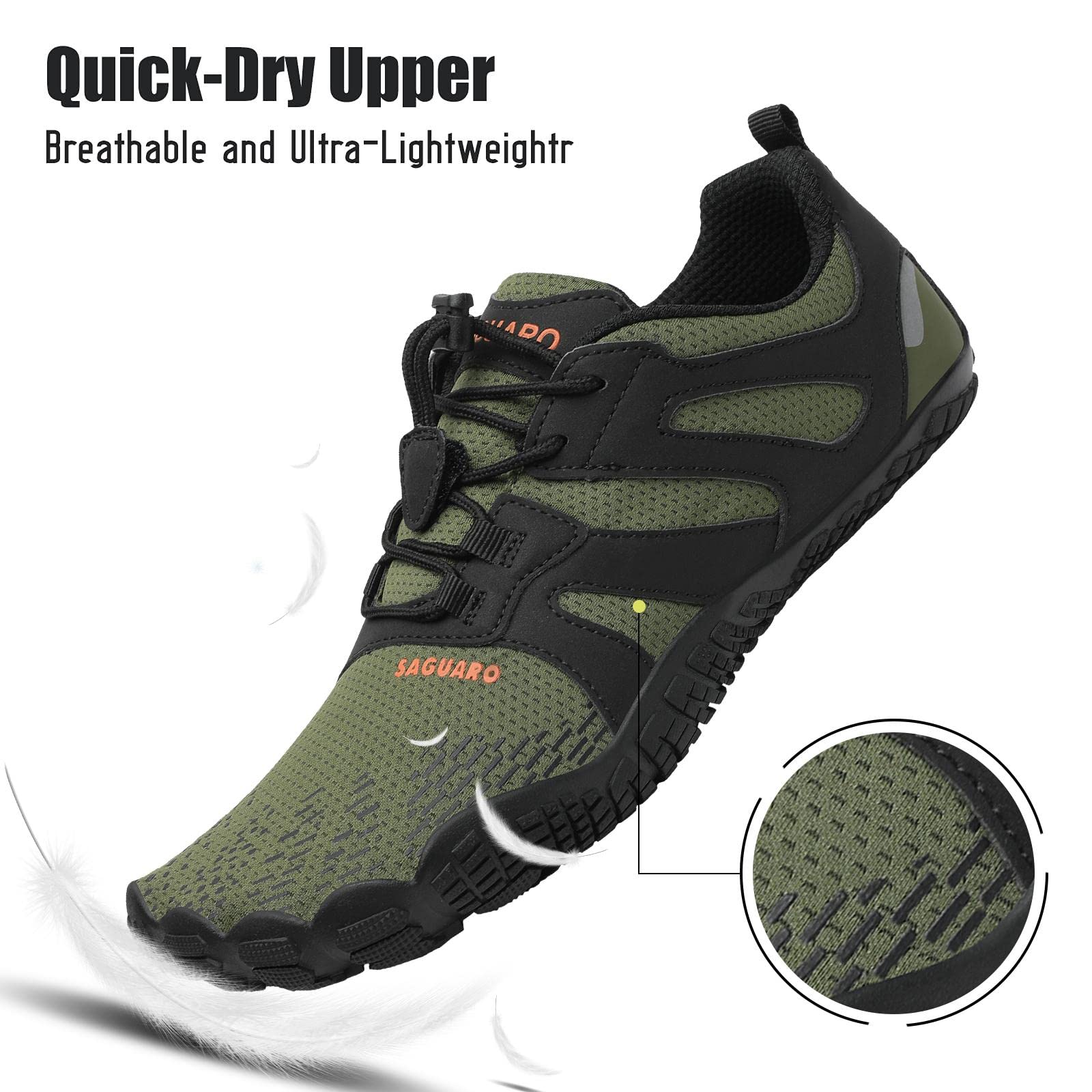 SAGUARO Minimaliste Barefoot Scarpe da Corsa Uomo Piedi Nudi Trail Running