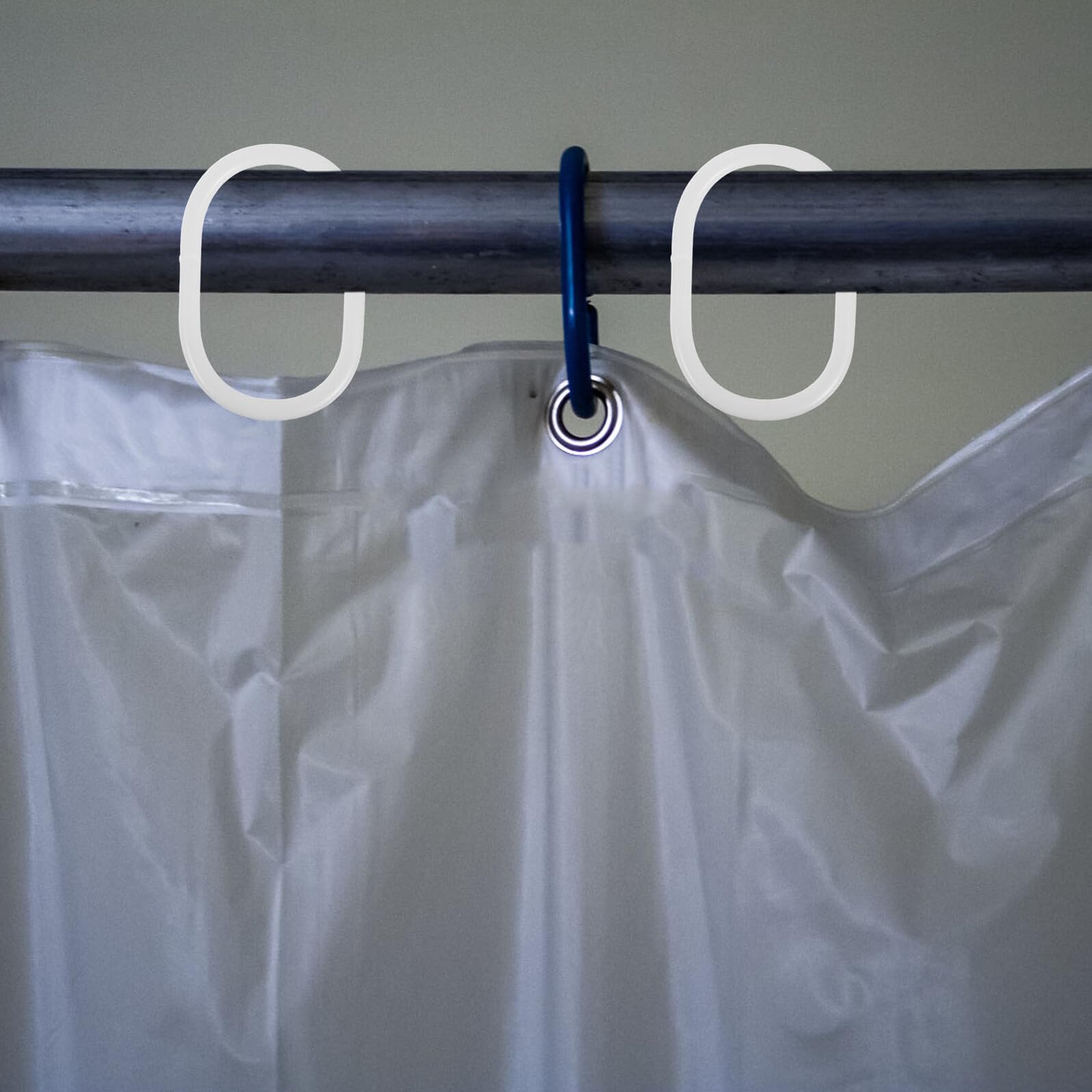 100 Pezzi Anelli per Tende in Plastica Chiusura Scatto Facile per Doccia Accessori per Tende da Bagno Ganci Ovali per Aste per Fermagli da Doccia