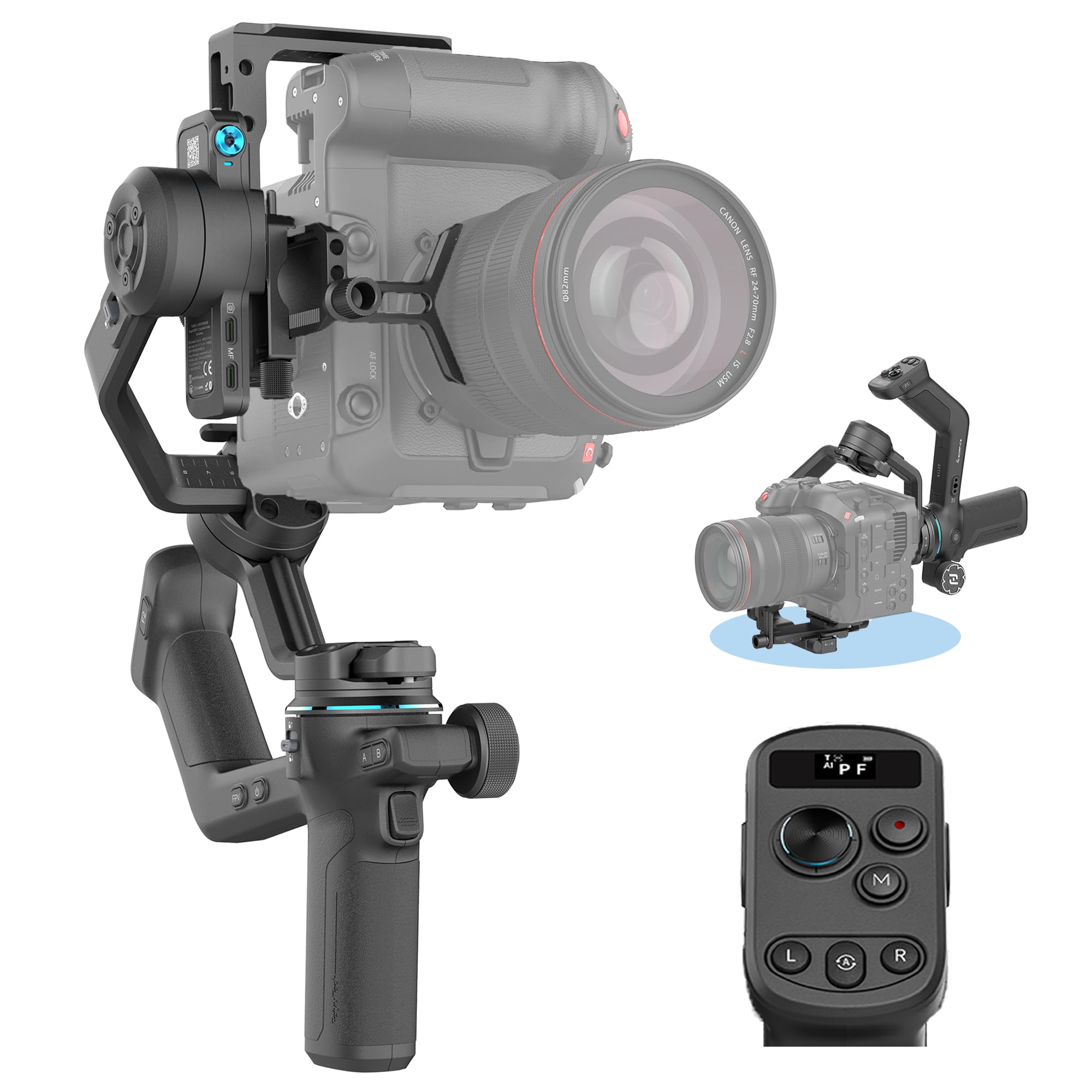 [Officiel] FeiyuTech SCORP-C 2 Stabilisateur Appareil Photo 3 Axes avec Suivi AI 4.0, Panneau de Boutons,Charge Utile 3,5KG, Prise de Vue Verticale Native, Équilibrage Rapide, Contrôle Bluetooth