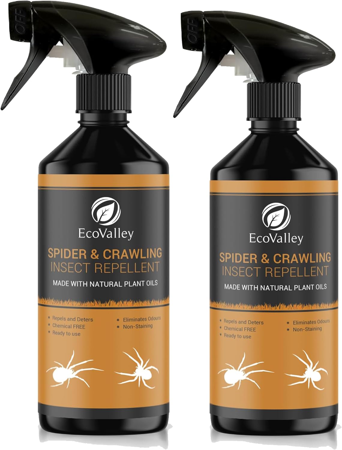 EcoValley Natural Humane Spider Repellent Spray Pet Safe Spider Stopper for Home or Garden 500ml Pack of 2