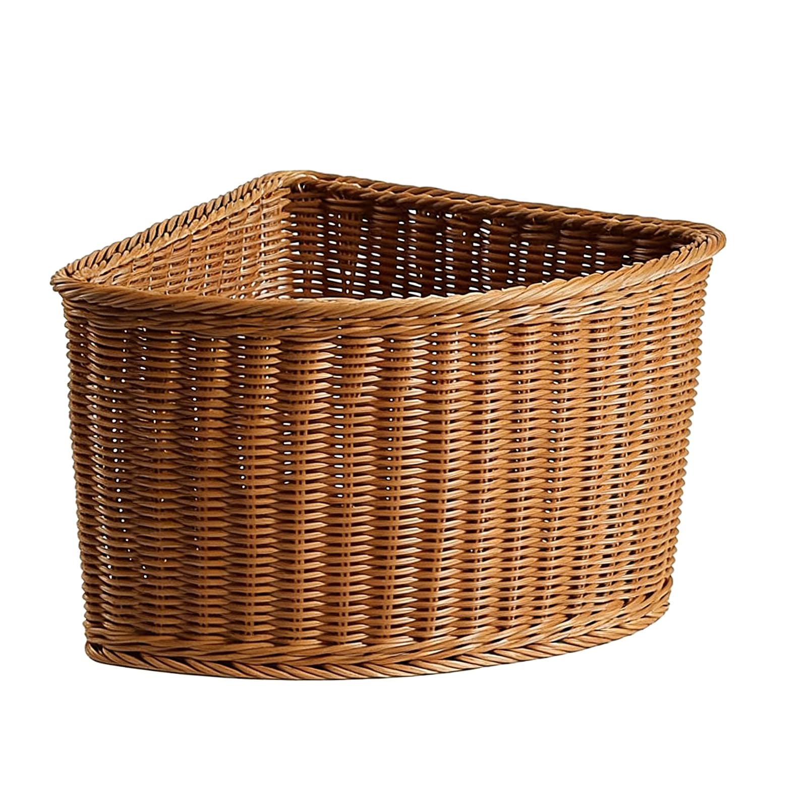 TQUXNGA Arced Shape Storage Bin Flexible Corner Shelf Organizers with Breathable Weave Shelf Basket for Home Closet Polyethylene Rattan Shape Laundry Hamper