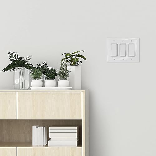 Miniatura 114 de Questech Cubiertas de tomacorrientes, placas de pared dúplex individuales, placas de interruptor de 1 banda, tamaño estándar, cubiertas de toma