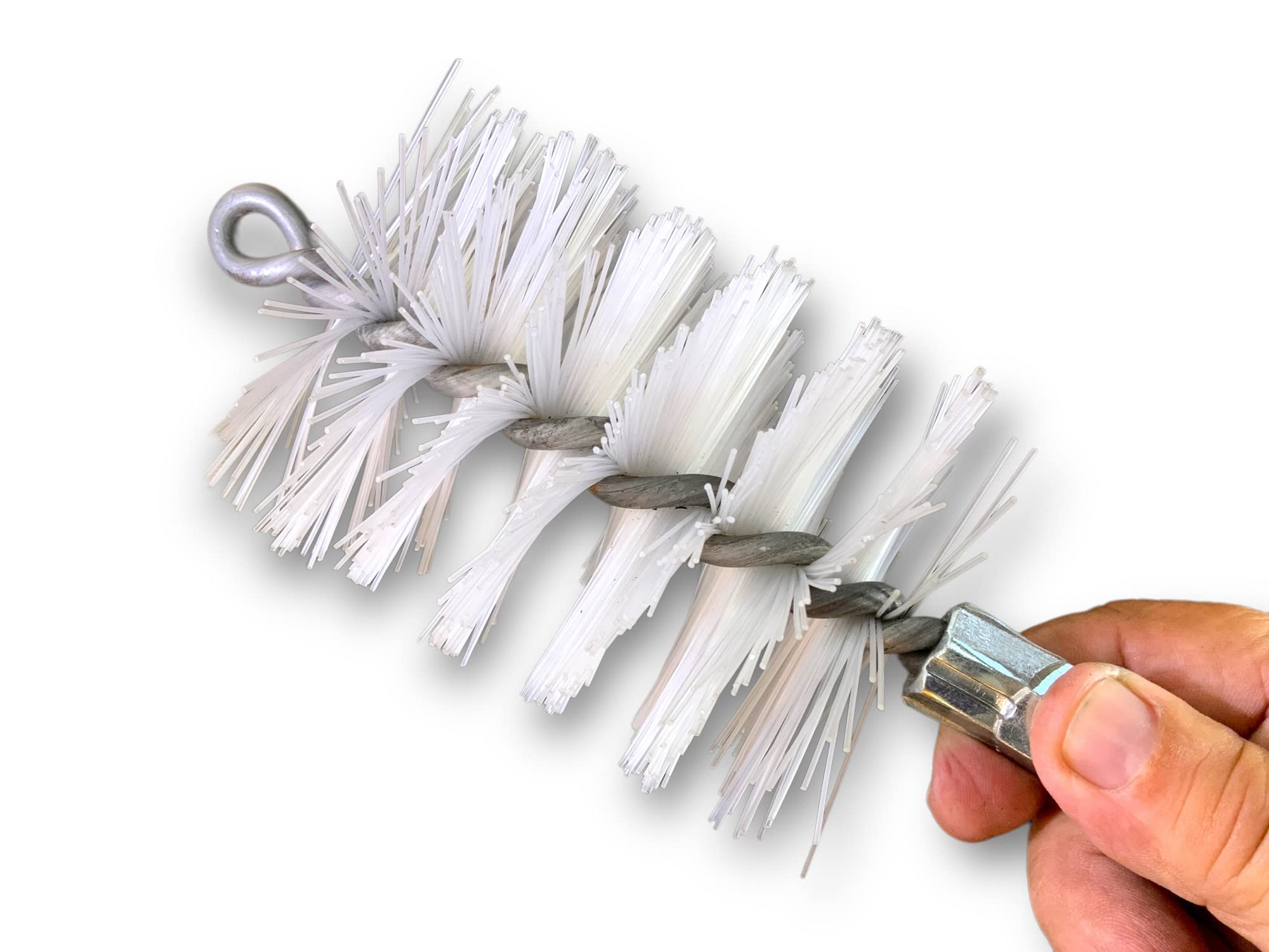 Zestaw szczotek do rur PRO NYLON Ø 80 mm | 1 drążek sztywny 100 cm + przedłużacz 100 cm + 1 elastyczny pręt 80 cm + 1 fretka kablowa 7 metrów | Złączka M12*175 | Szczotka do czyszczenia rur | Kibros