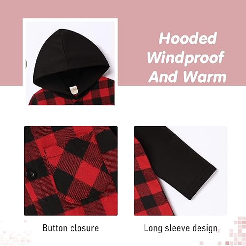 Miniatura 3 de Fuermos Conjunto para niño pequeño - Sudadera y pantalones a cuadros con capucha - Ropa de otoño