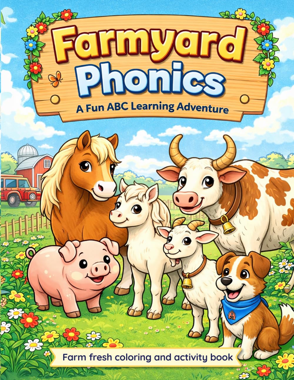Farmyard Phonics: A Fun ABC Learning Adventure: A Learn-to-Read Coloring Book with Farm Animals, Letter Practice, and Early Phonics Skills