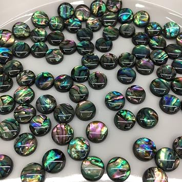 100PCS Round Abalone Shell Cabochons Natural Abalone Flat Loose Beads for Jewelry Making and Nail Art Design, 10mm