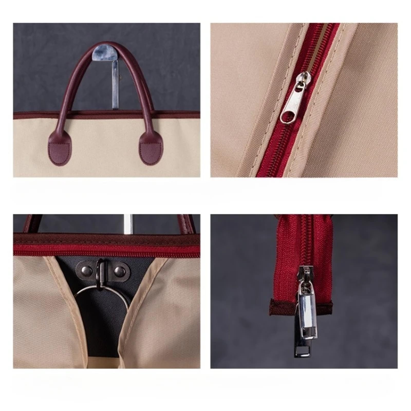 Kleidersack Anzug Oxford-Stoff-Kleidersack mit Reißverschluss, Schrank-Aufbewahrungs-Organizer for Anzüge, Kleidermäntel, Kleidung, Tragetasche, Geschäftsreisen(Grey)