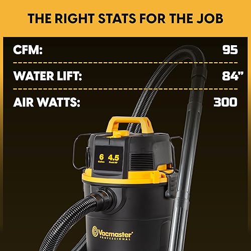 Vista 6 de Vacmaster Professional - Aspiradora 6 galones, 4.5 HP máximo, aspiración en húmedo/seco con sistema de filtro autolimpiante - VDK611PF 0201