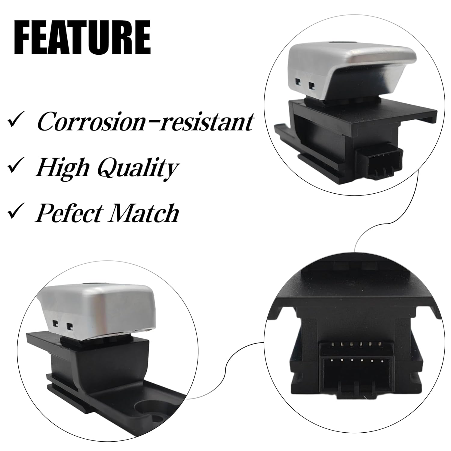 LR071958 Front Electronic Parking Control Switch Black+Silver ABS Parking Handbrake Switch for Land Rover Discovery 4 2010-2016