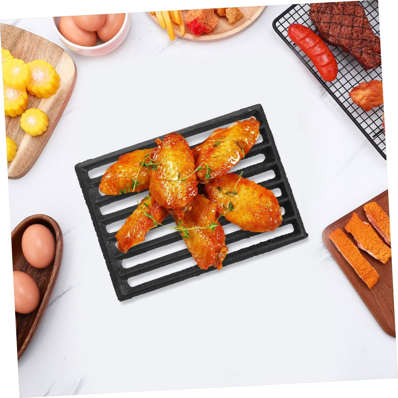 Iron Fire Grate for Barbecue Stove Grate for Indoor and Outdoor Use for Grilling Meat Fish Vegetables and More