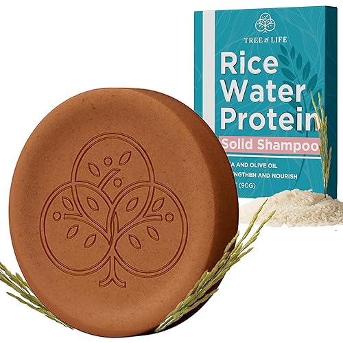 Tree of Life Beauty Barra de champú de arroz sólido, paquete de 2
