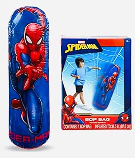 Spider-Man 36 Inch Inflatable Bop Bag for Kids - Self-Righting Punching Bag Exercise Toy with Repair Kit