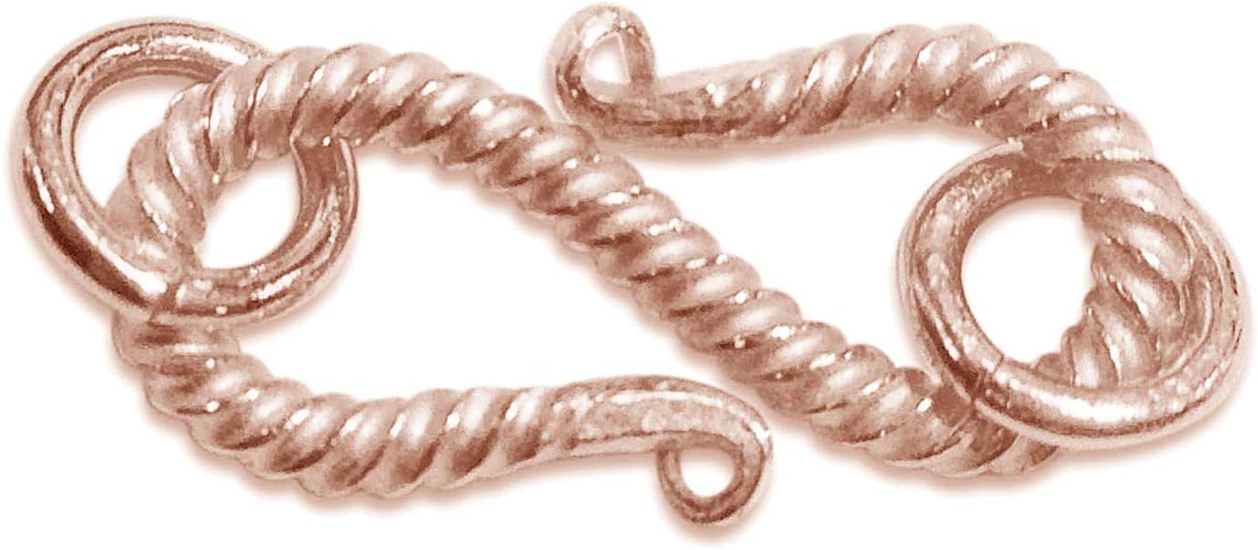 Premium Rose Gold Overlay Over Copper Twisted S Hook Jewelry Finding for Elegant Handmade Jewelry and Creative Designs