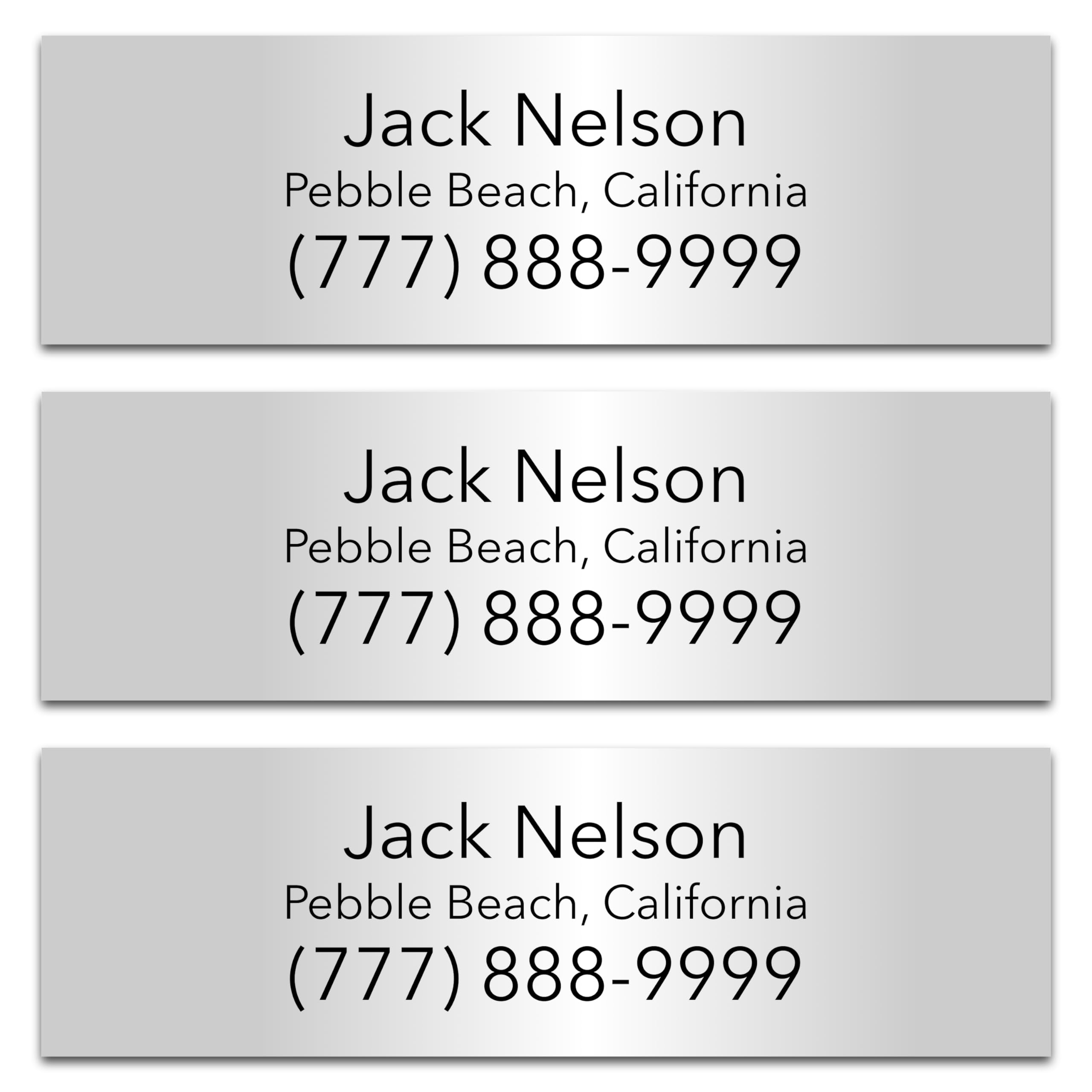 Personalized Golf Club Name Labels (30 Labels) - Custom Waterproof Name Stickers for Golf Clubs (Silver with Black Text)