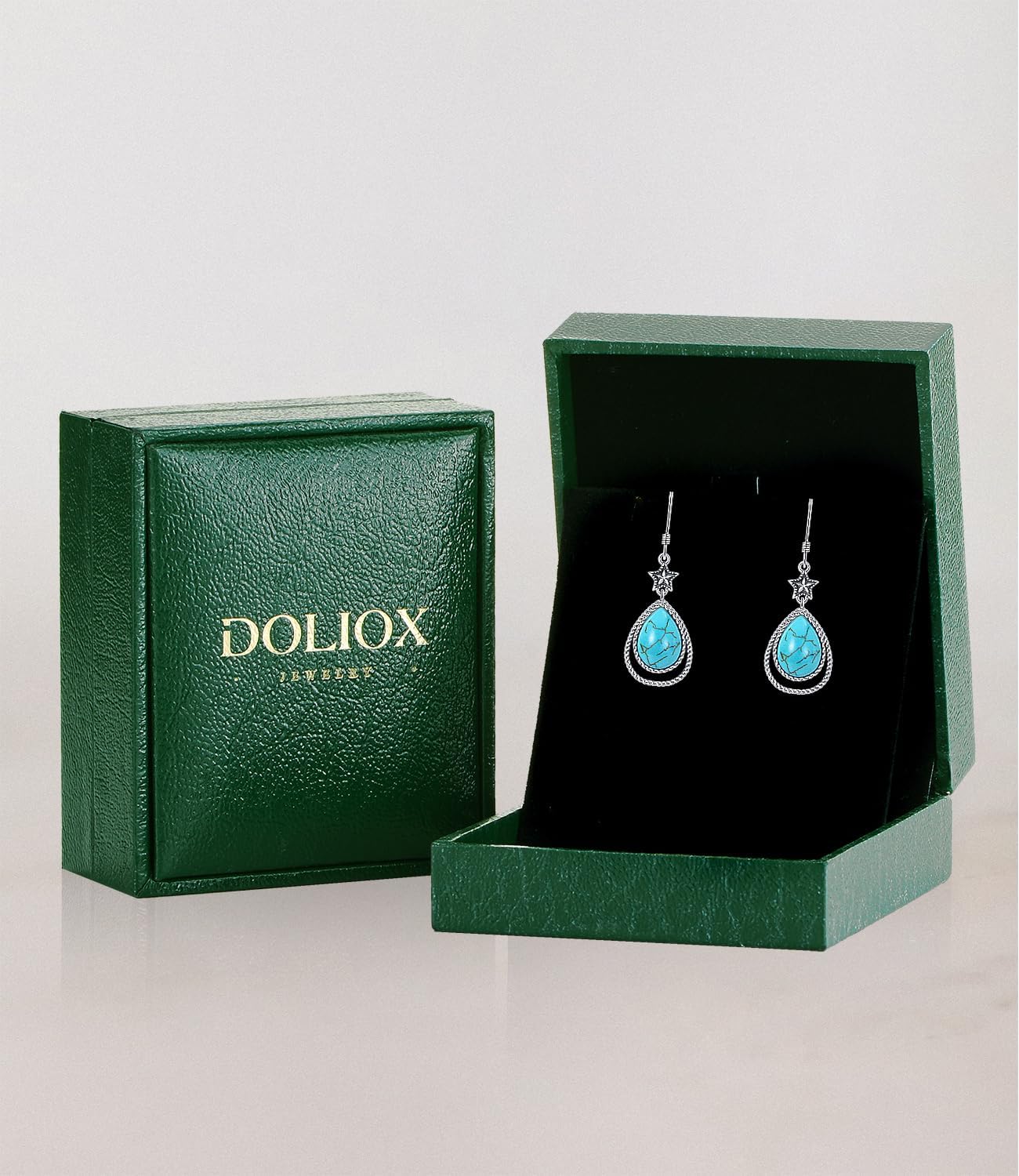 Boho Style Genuine Turquoise Earrings for Women 925 Sterling Silver Star Teardrop Gemstone Southwest Native Amerian Earring Jewelry for Her