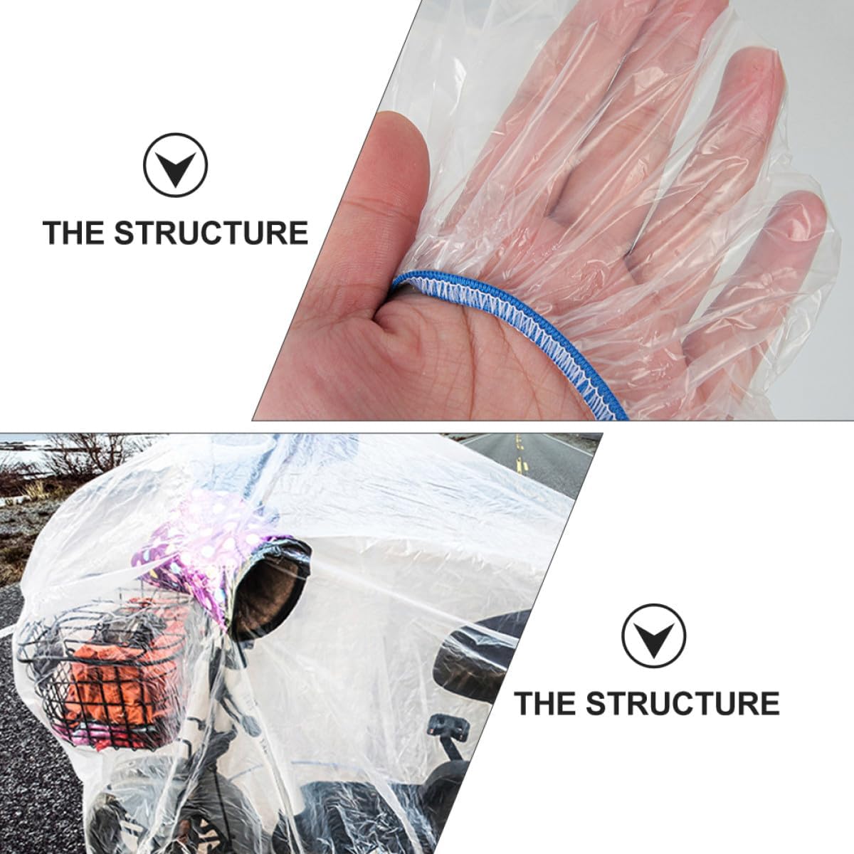 2pcs Disposable PE Motorcycle Bike Cover Lightweight Outdoor Rain Protector for Motorcycles and Scooters Portable Transparent Shelter Preventing and Dust