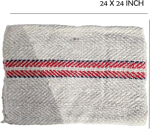 Miniatura 5 de Plumero de limpieza de suelos de algodón puro, paño, Pocha blanco roto (24 x 24 pulgadas), paquete de 2 unidades