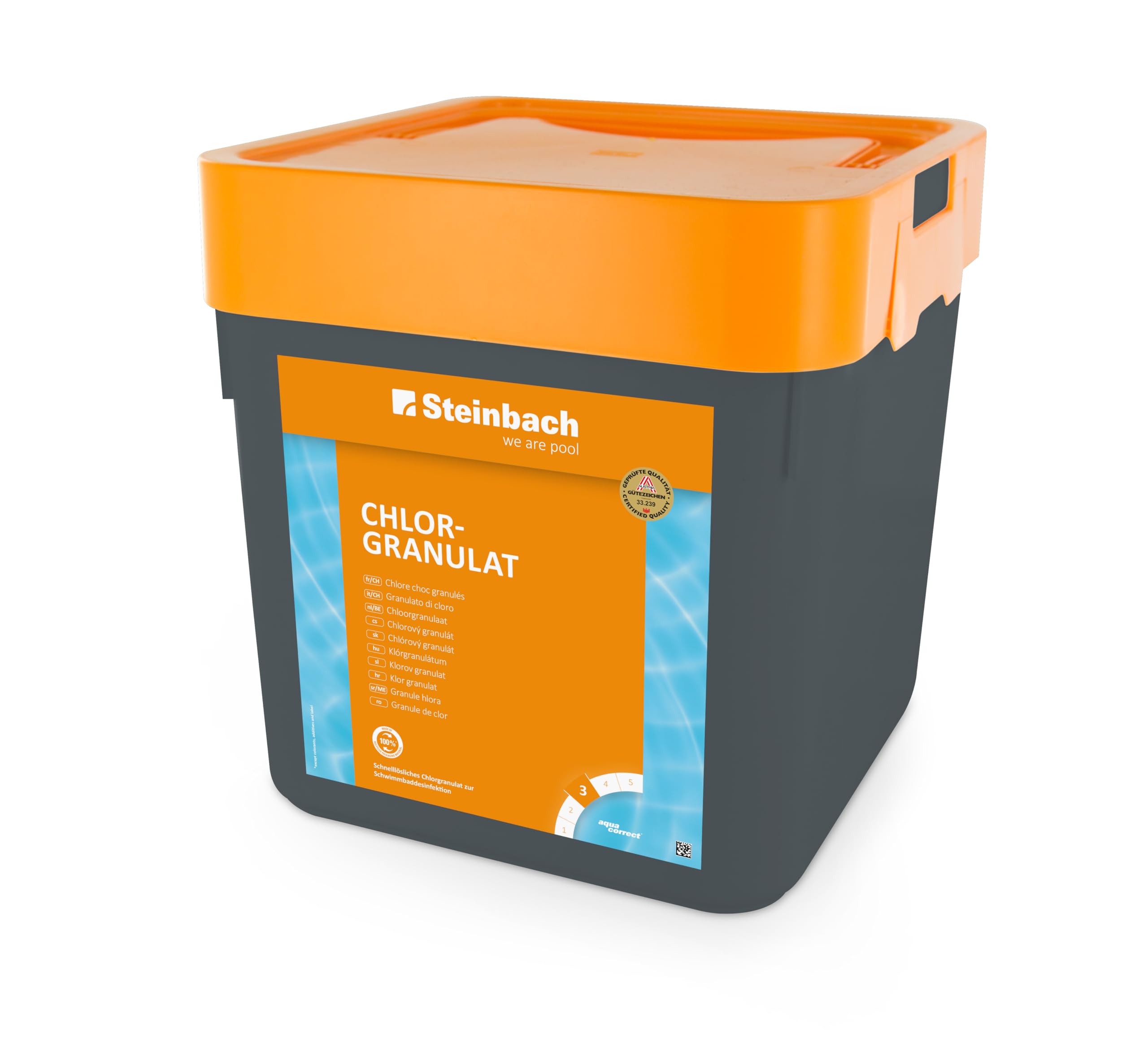 Steinbach Poolpflege Chlorgranulat - 0751205TV00-5 kg - Schnelllöslich - Effektiv - Neutralisierend - auch für Erstdosierung und Schockbehandlung geeignet