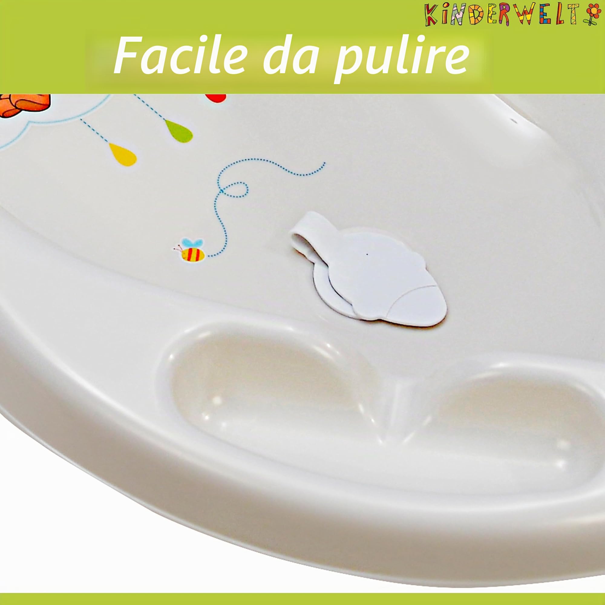 KiNDERWELT Vasca da bagno per bambini, 84 cm, con Winnie the Pooh, senza BPA, vasca da bagno per neonati e neonati