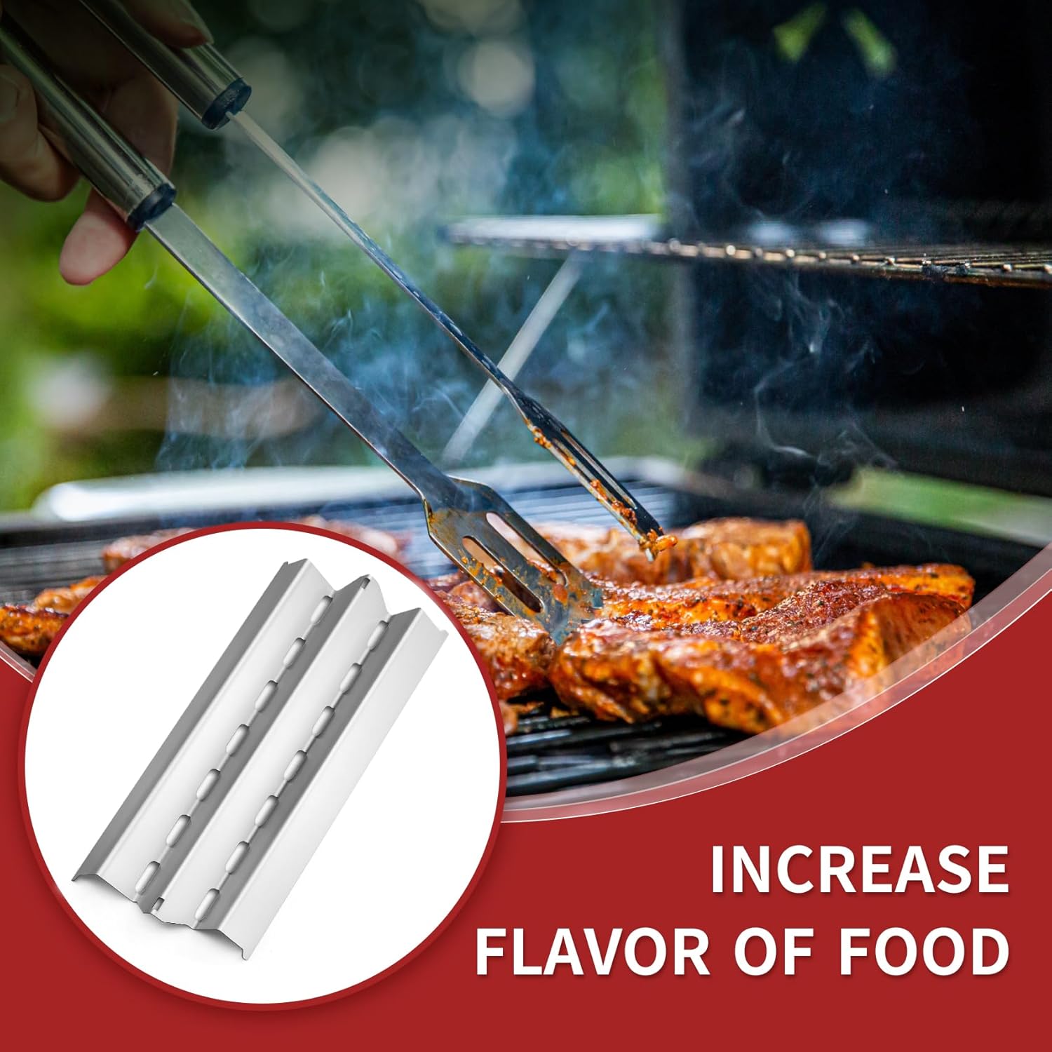 Grill Replacement Parts for Broil King Signet 320, 9468-54, 9865-54, 9468-54, 9468-84, Signet 20, Signet 70, Signet 90, Stainless Steel Grill Heat Plates and Burner Tube, 3 Pack