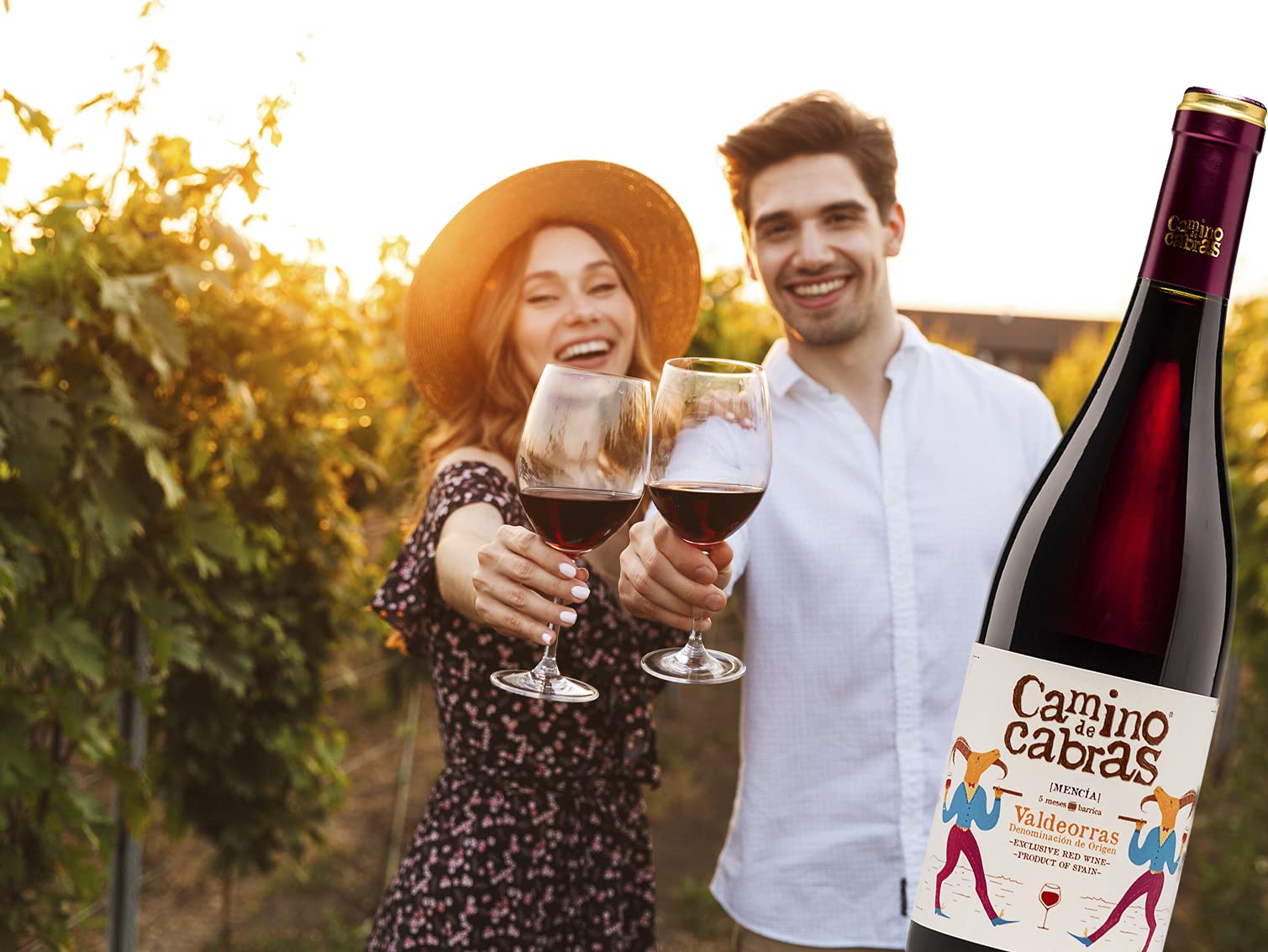 Vino Mencia Crianza - Caja Vino Tinto 6 botella x 750 ml - Vino para Regalar – Vino gallego Premium – Vino Regalo Gourmet – Pack Regalo vino – D.O Valdeorras - CAMINO DE CABRAS