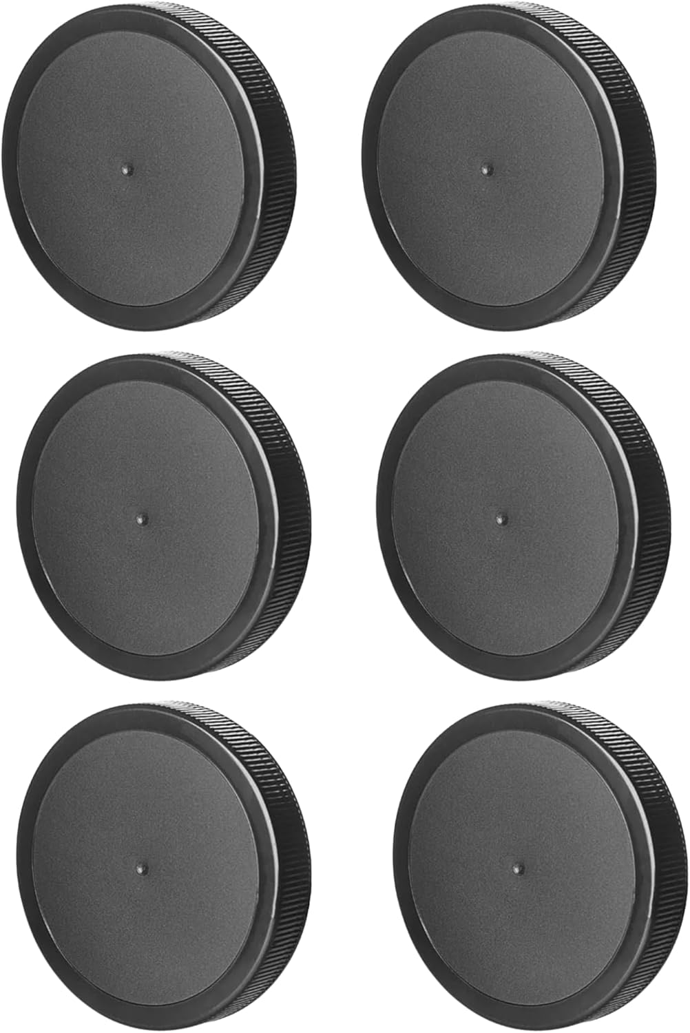 TheKombuchaCompany 89/400 6-Pack Black Plastic Lids - Food-Grade PE Foam Liner, Leak-Resistant Easy-Grip Caps for Wide-Mouth Jars