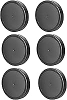 TheKombuchaCompany 89/400 6-Pack Black Plastic Lids - Food-Grade PE Foam Liner, Leak-Resistant Easy-Grip Caps for Wide-Mouth Jars