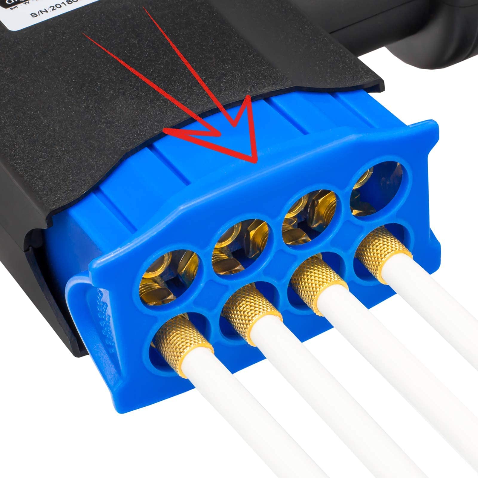 HB-DIGITAL Connecteur Octo LNB LNC avec 8 sorties Full HD TV 3D + contacts plaqués or + protection contre les intempéries (extensible), set avec 8 fiches F
