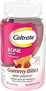 Gummy Bites 500 mg Calcium and Vitamin D Supplement, Black Cherry, Strawberry, Orange - 50 Count