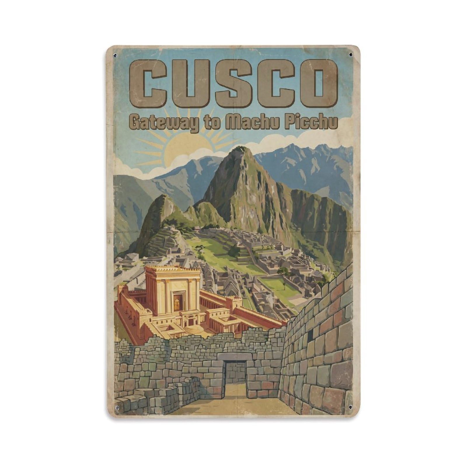 Gead 8X12inch Style Travel Peru Cusco Retro Metal Tin Sign