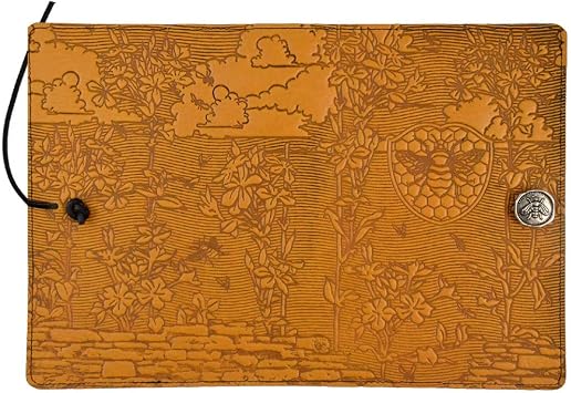 Honey Bee Garden American-Made Embossed Leather A5 Writing Journal Cover