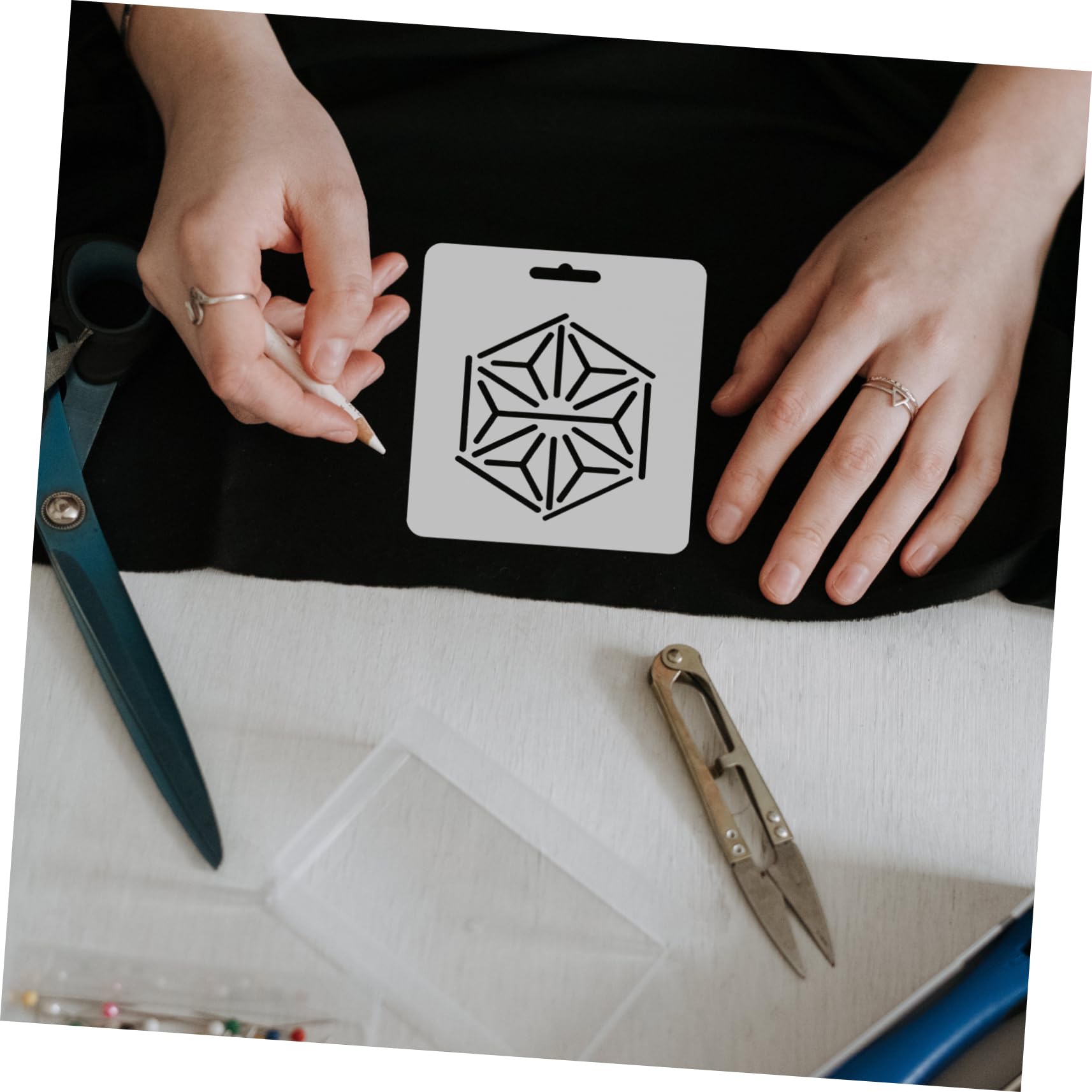 Regla de Patchwork Acrílica Portátil, 8 Piezas para Costura | Plantillas Sencillas para Confección, Formato Práctico Multiusos, Uso en Trabajo Textil